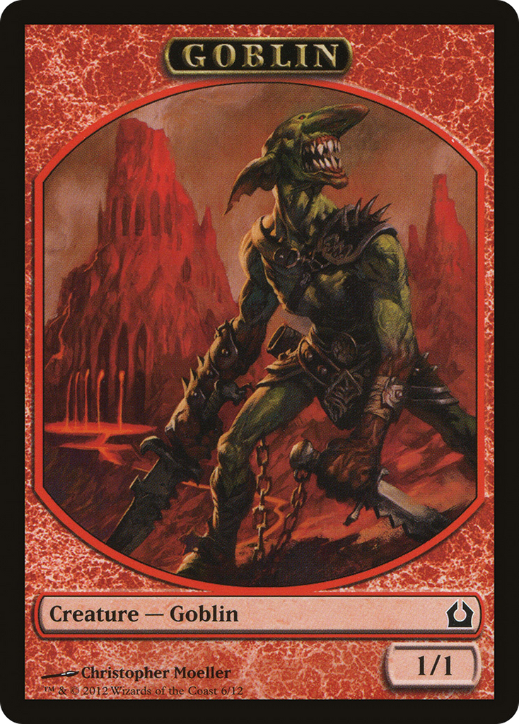 mtg goblin token cards Magic The Gathering Unglued Single Card Uncommon Goblin token card 92  Signed by artist Pete Venters Played