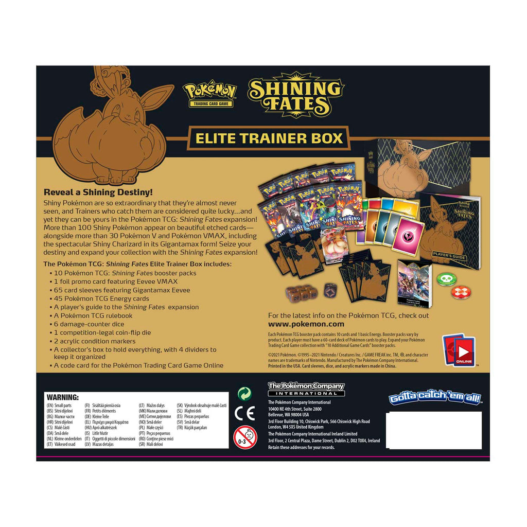 訳あり　shining fates elite trainer box 海外限定 Pokémon TCG Sword & Shield Shining Fates Elite Trainer Box - US