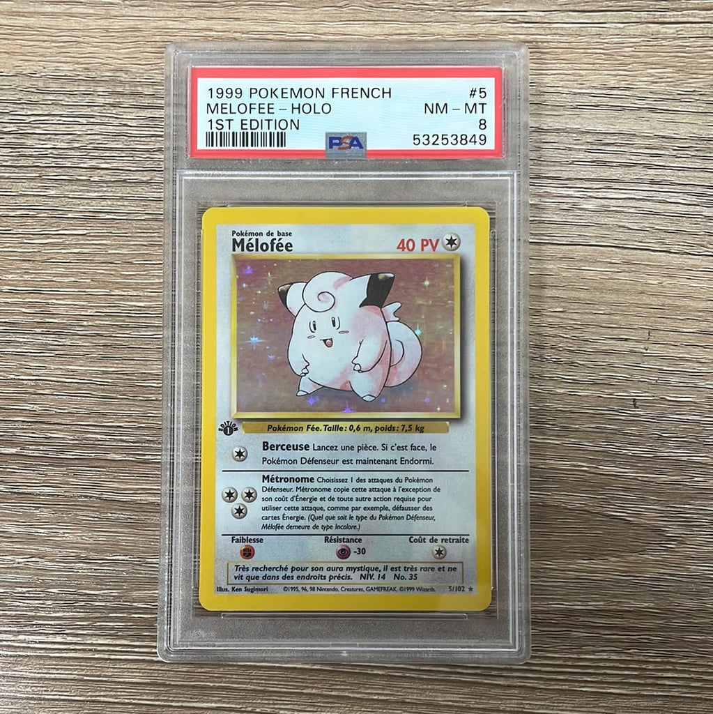 PSA 8 NM - MT - Clefairy 5/102 1st Edition French Base Set Holo Pokemo