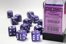 Chessex (25607) Opaque Purple/white 16mm d6 Dice Block (12 dice)
