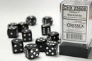 Chessex (25608) Opaque Black/white 16mm d6 Dice Block (12 dice)