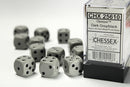 Chessex (25610) Opaque Grey/black 16mm d6 Dice Block (12 dice)