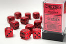 Chessex (25614) Opaque Red/black 16mm d6 Dice Block (12 dice)
