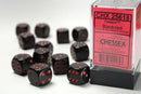 Chessex (25618) Opaque Black/red 16mm d6 Dice Block (12 dice)