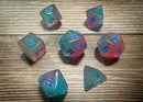 Chessex (26464) Gemini Gel Green-Pink/blue Luminary Polyhedral 7-Die Set