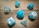 Chessex (26465) Gemini Pearl Turquoise-White/blue Luminary Polyhedral 7-Die Set