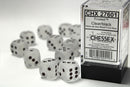 Chessex (27601) Frosted Clear/black 16mm d6 Dice Block (12 dice)
