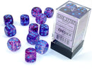 Chessex (27757) Nebula Nocturnal/blue Luminary 16mm d6 Dice Block (12 dice)
