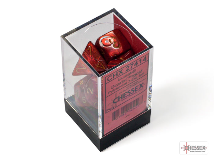 Chessex (27414) Scarab Scarlet/gold Polyhedral 7-Die set