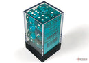 Chessex (23615) Translucent Teal/white 16mm d6 Dice Block (12 dice)