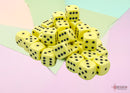 Chessex (25862) Opaque Yellow/Black 12mm d6 Dice Block (36 dice)