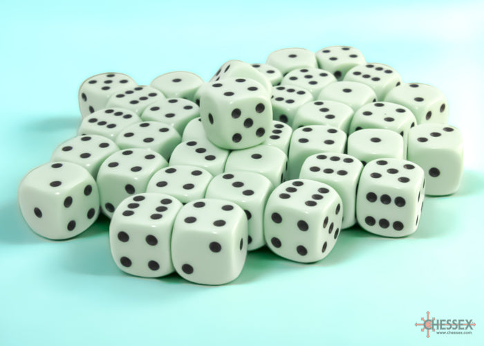 Chessex (25865) Opaque Green/Black 12mm d6 Dice Block (36 dice)