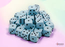 Chessex (25866) Opaque Pastel Blue/Black 12mm d6 Dice Block (36 dice)