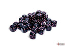 Chessex (25848) Opaque Black/Pink 12mm d6 Dice Block (36 dice)
