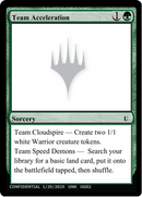 Team Acceleration [Un-Known Event Playtest Cards]