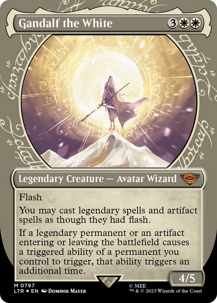 Gandalf the White (Showcase) (Surge Foil): (Showcase) (Borderless) [The Lord of the Rings: Tales of Middle-earth] Foil