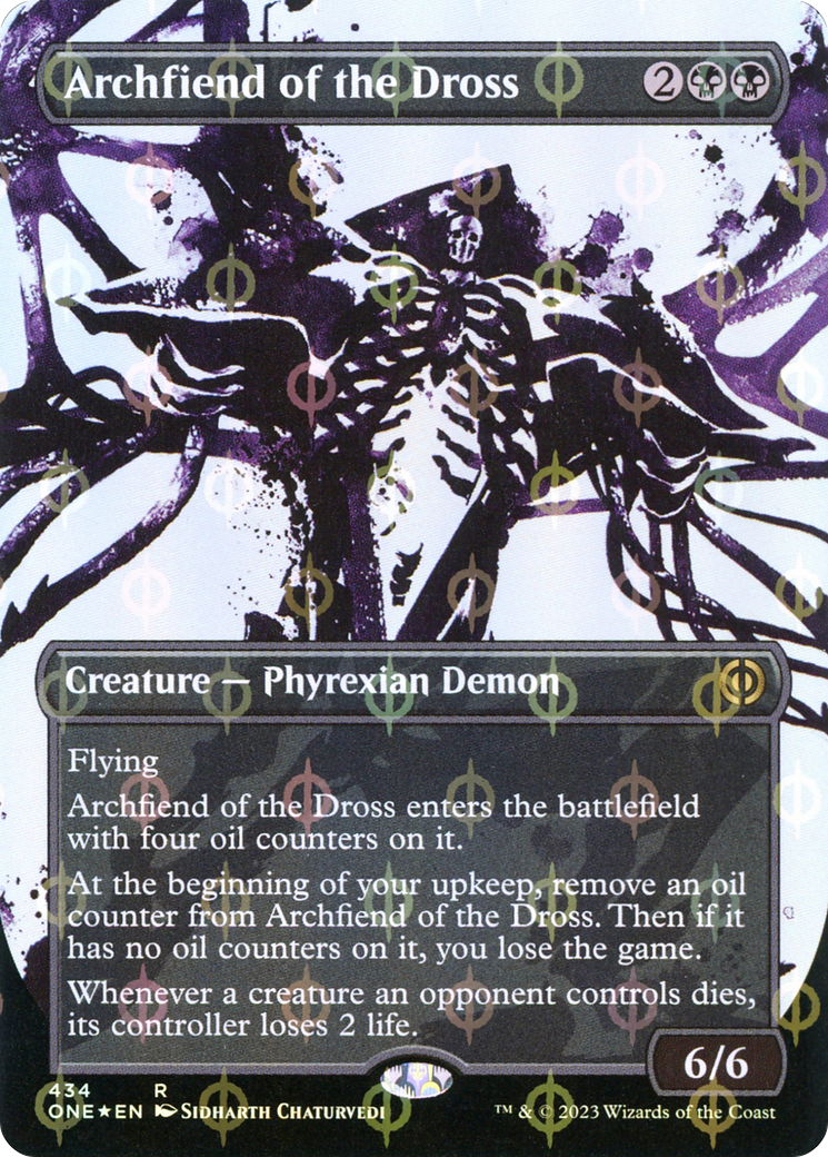 Archfiend of the Dross (Showcase) (Step-and-Compleat Foil) - Phyrexia: All Will Be One: (Showcase) (Borderless) Foil