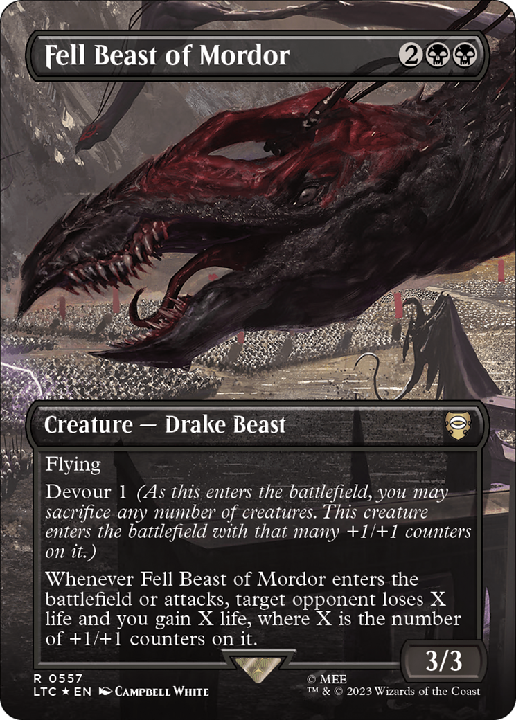 Fell Beast of Mordor (Borderless) (Surge Foil) [Tales of Middle-earth Commander] Foil