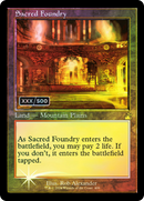 Sacred Foundry (Retro Frame) (Serial Numbered) - [Ravnica Remastered] Foil