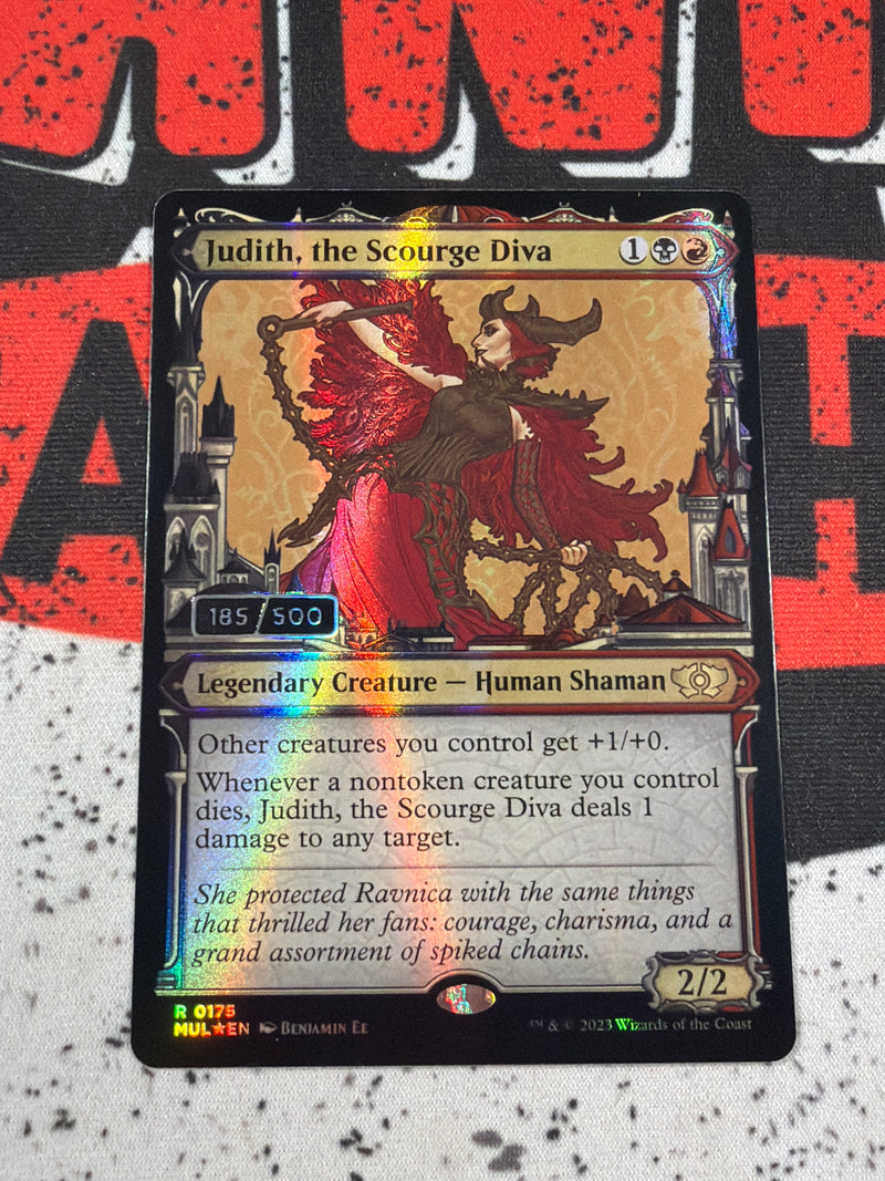 Judith, the Scourge Diva [185/500] (Serial Numbered) (Showcase) [Multiverse Legends] Foil