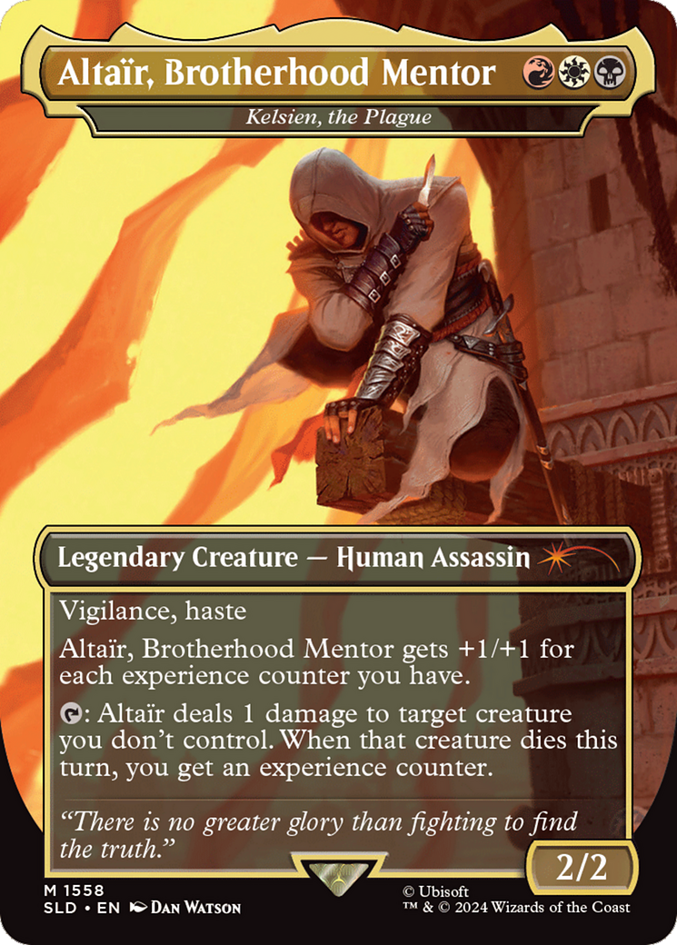 Altair, Brotherhood Mentor - Kelsien, the Plague - Secret Lair Drop / Altaïr, Brotherhood Mentor (Borderless)