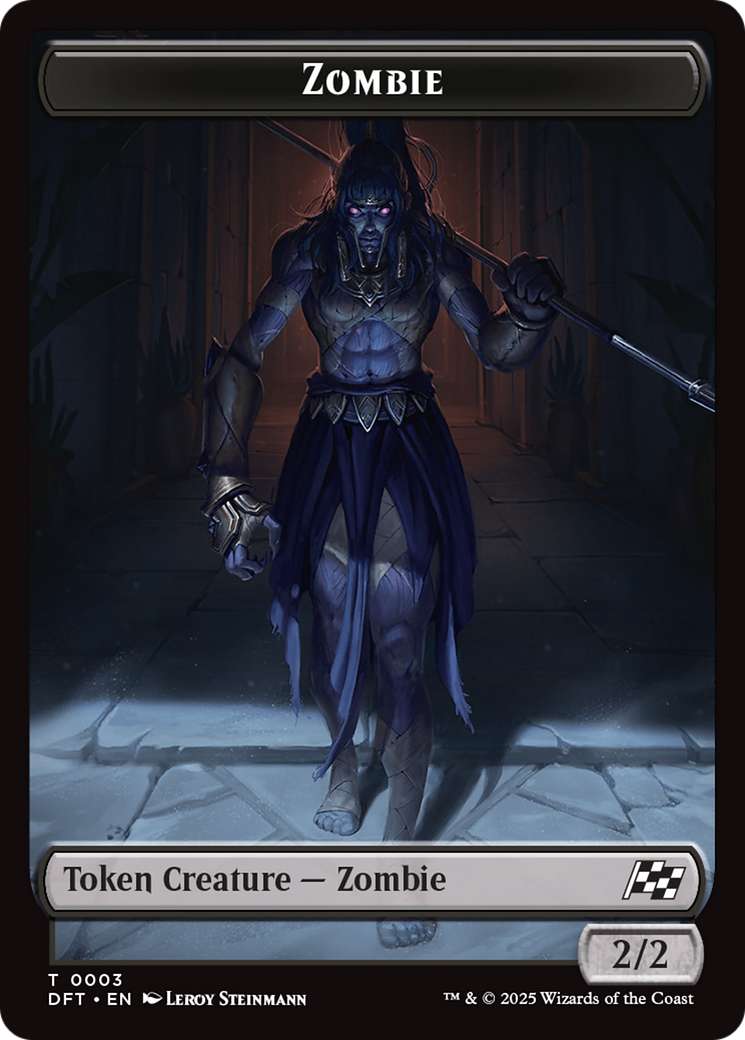Zombie (0007) // Zombie (0003) Double-Sided Token [Aetherdrift Commander Tokens]