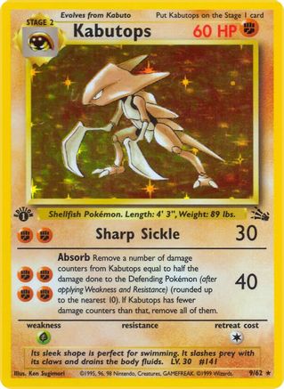 Kabutops (9) (9) 009  - Unlimited Holofoil Fossil - Holo Rare
