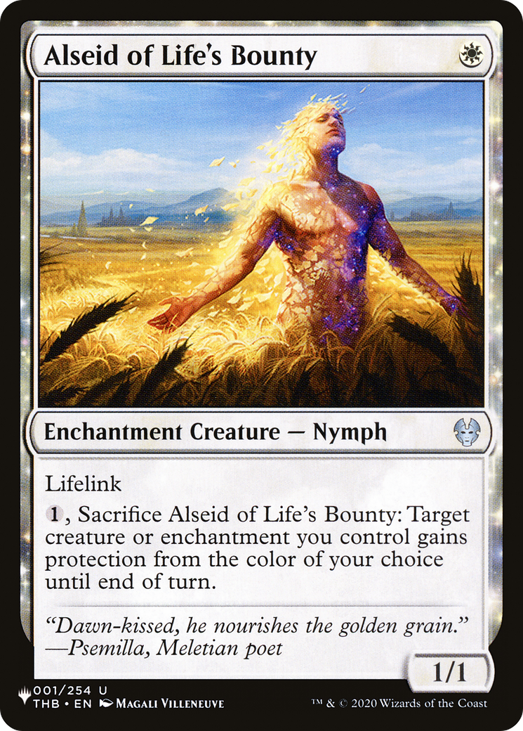 Alseid of Life's Bounty - The List: (enchantment)