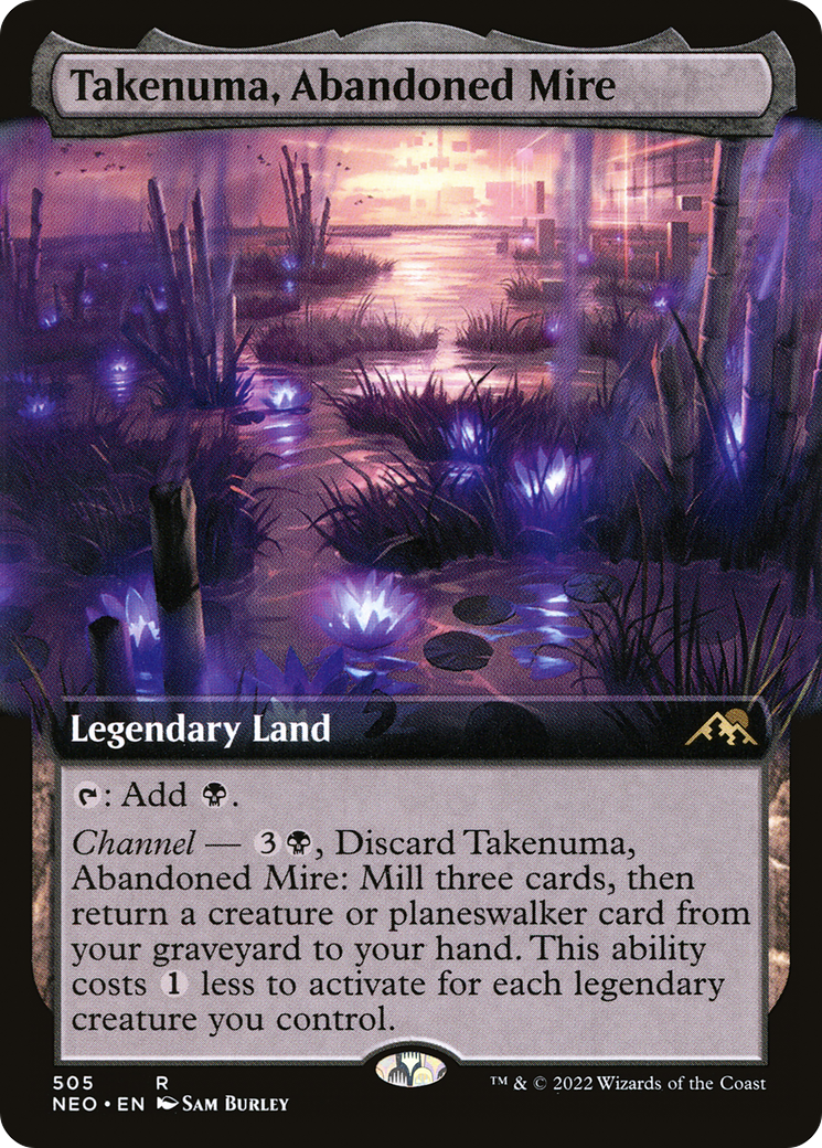 Takenuma, Abandoned Mire (Extended Art) - [Kamigawa: Neon Dynasty]: (Extended Art)