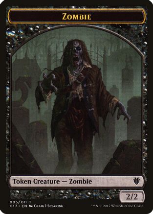 Zombie // Gold Double-Sided Token [Commander 2017]