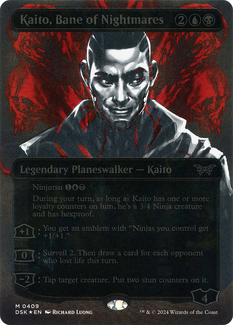 Kaito, Bane of Nightmares (Showcase) (Textured Foil) [Duskmourn: House of Horror]: (Showcase) (Borderless) Foil