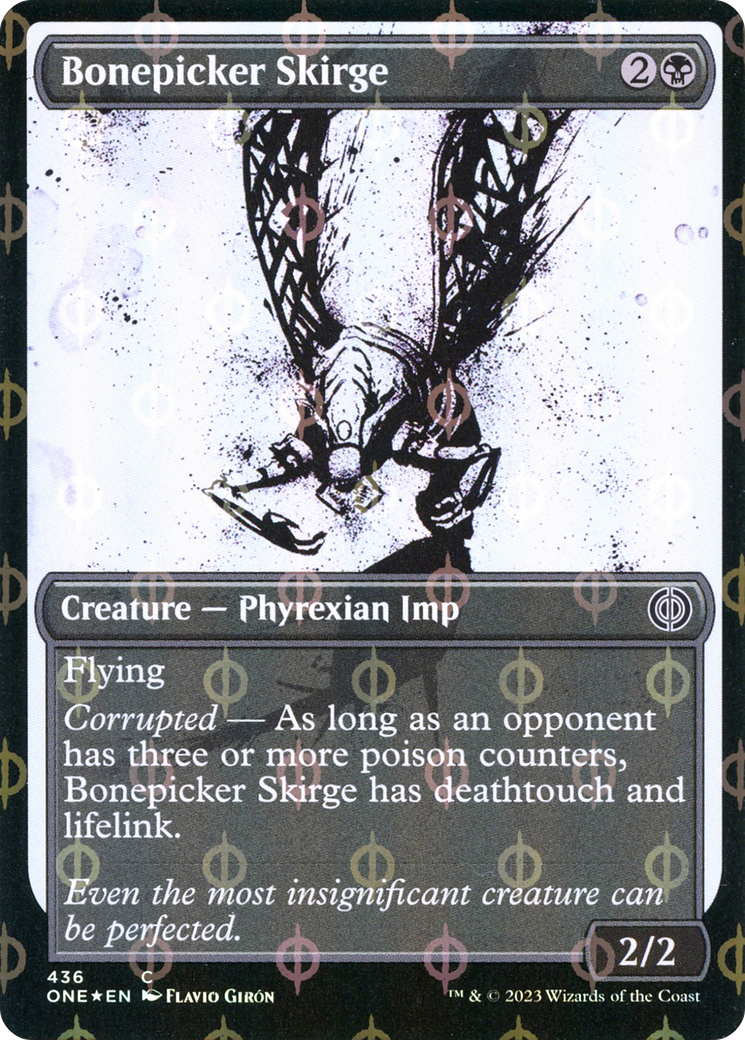 Bonepicker Skirge (Showcase) (Step-and-Compleat Foil) - Phyrexia: All Will Be One: (Showcase) Foil