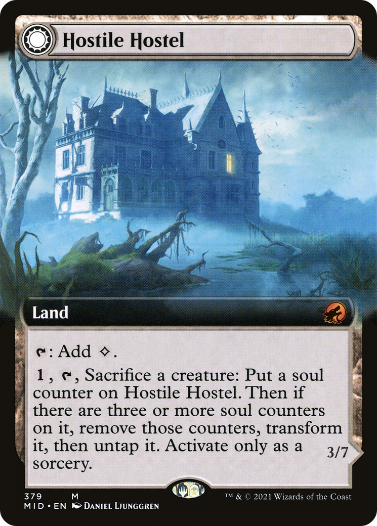 Hostile Hostel (Extended Art): (Extended Art, Double Faced Transform) [Innistrad: Midnight Hunt]