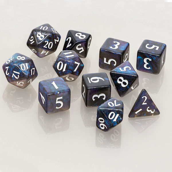 Jet Black Eclipse Acrylic RPG Dice Set (11ct)