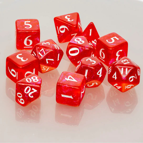 Apple Red Eclipse Acrylic RPG Dice Set (11ct)