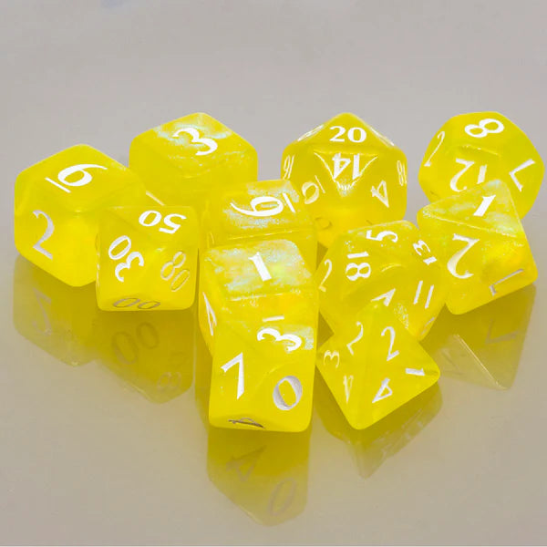Lemon Yellow Eclipse Acrylic RPG Dice Set (11ct)