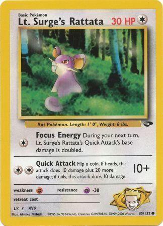 Lt. Surge's Rattata (85/132) [Gym Challenge Unlimited]
