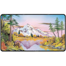 Bob Ross Mighty Mountain Lake Black Stitched Playmat Standard Gaming Playmat for Magic: The Gathering