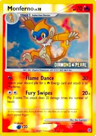 Monferno (56/130) [Burger King Promos: 2008 Collection]