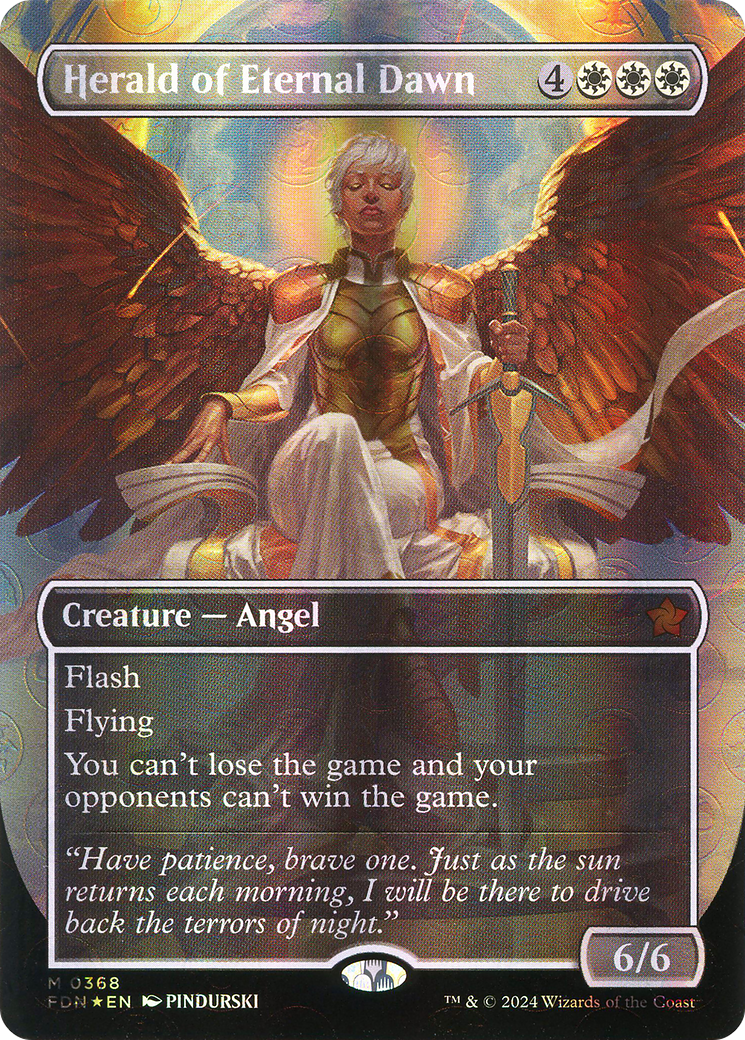 Herald of Eternal Dawn (Borderless) (Mana Foil) [Foundations] Foil