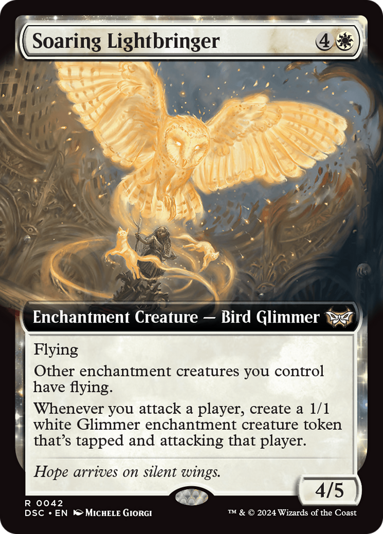 Soaring Lightbringer (Extended Art) [Duskmourn: House of Horror Commander]: (Extended Art, enchantment)