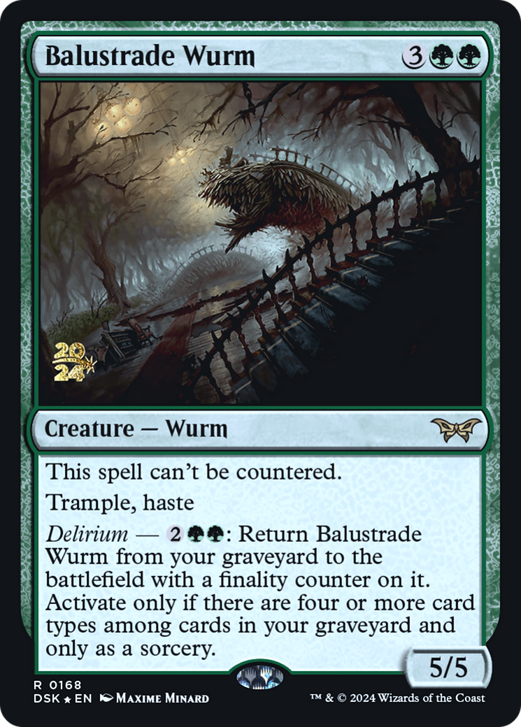 Balustrade Wurm [Duskmourn: House of Horror Promos] Foil