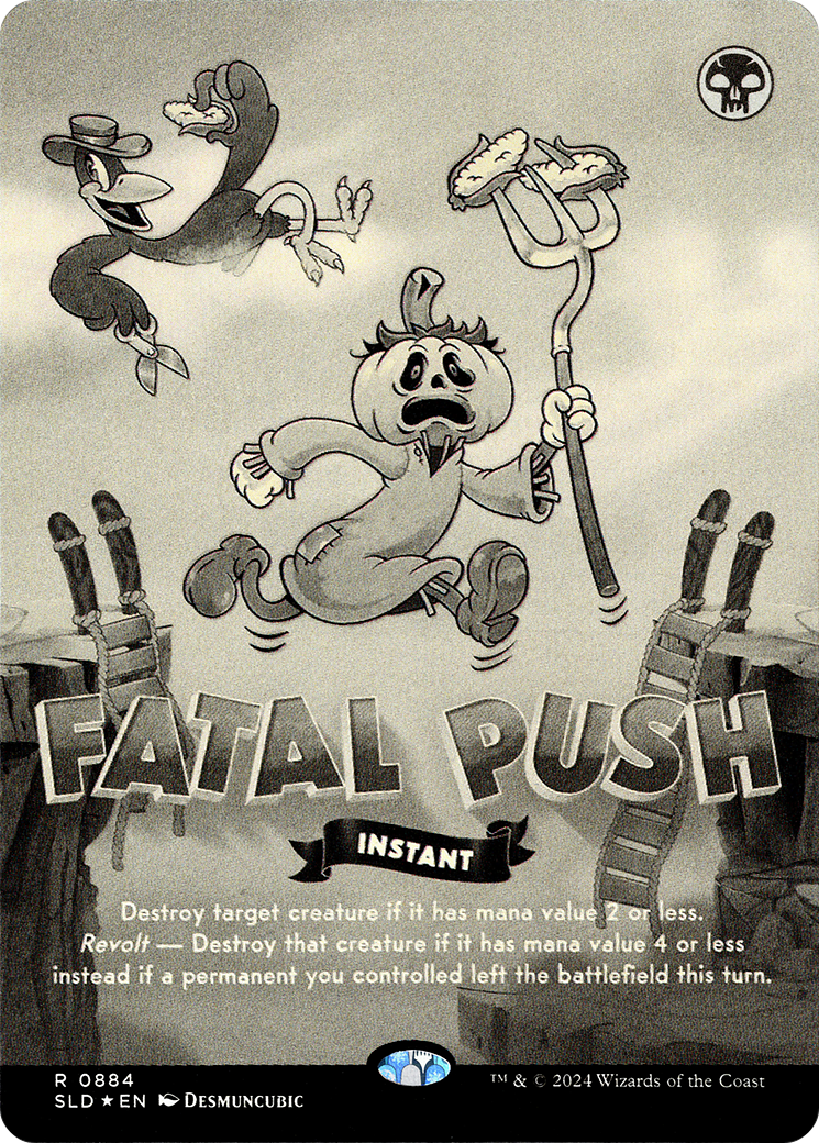 Fatal Push (0884) (Black & White Foil) [Secret Lair Drop] (Borderless) Foil