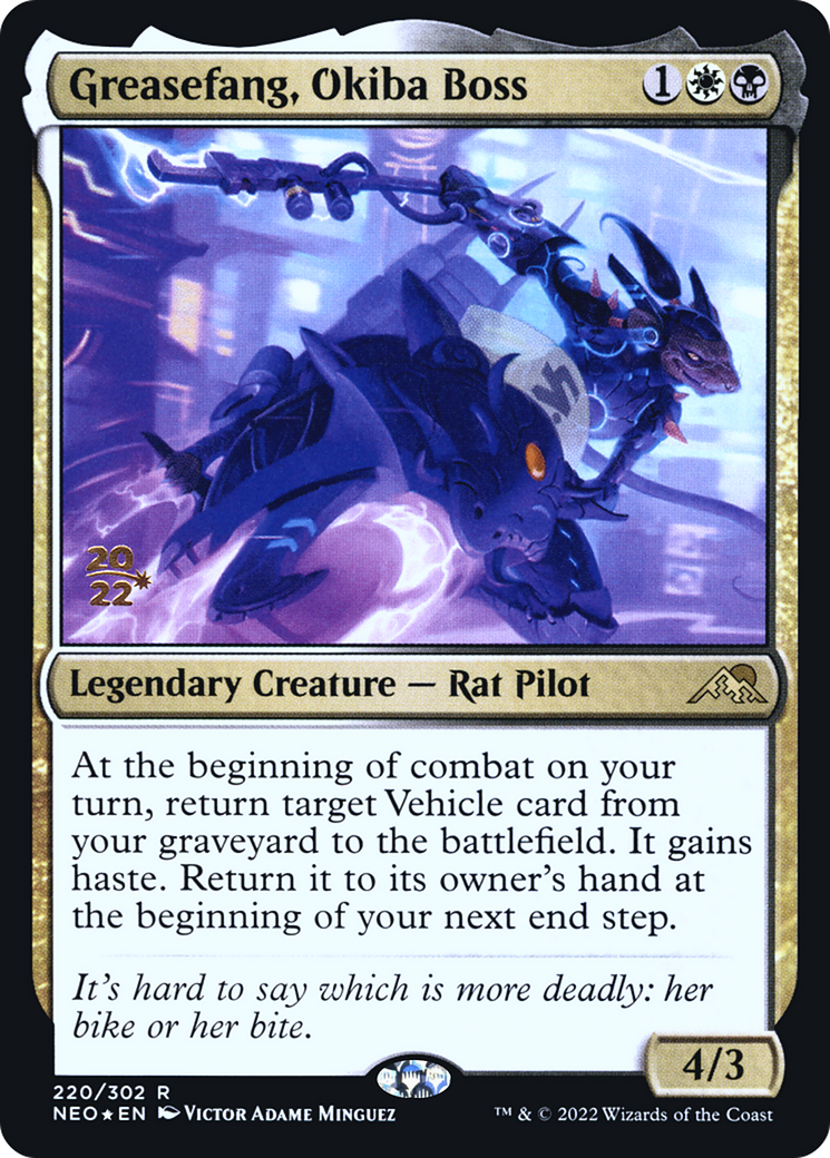 Greasefang, Okiba Boss [Kamigawa: Neon Dynasty Promos] Foil