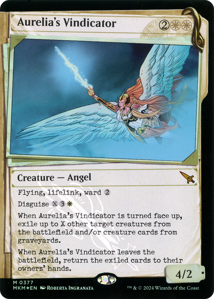 Aurelia's Vindicator (Showcase) (Invisible Ink) - Murders at Karlov Manor: (Showcase) Foil
