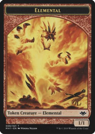 Elemental (008) // Emblem - Serra the Benevolent Double-Sided Token [Modern Horizons]