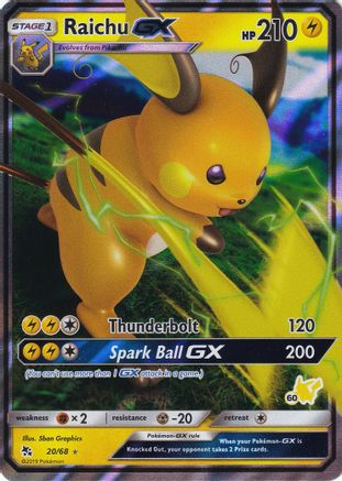 Raichu GX (20/68) (Pikachu Stamp