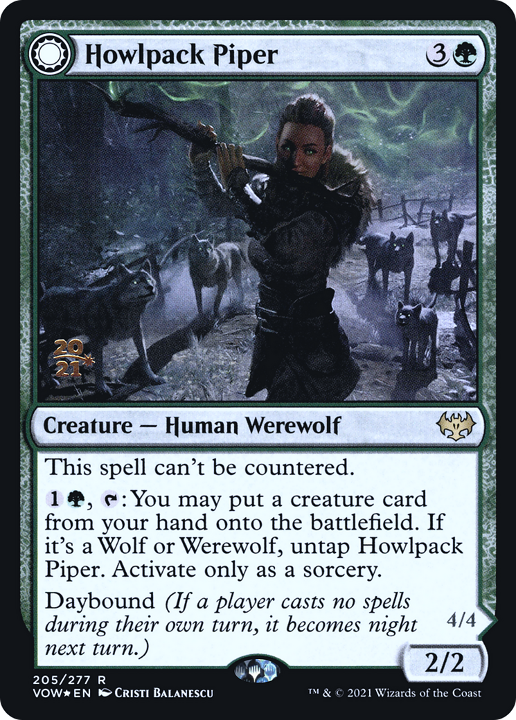 Howlpack Piper: (Double Faced Transform) [Innistrad: Crimson Vow Promos] Foil