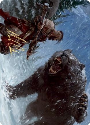 Blizzard Brawl Art Card (Gold-Stamped Signature) - Art Series: Kaldheim