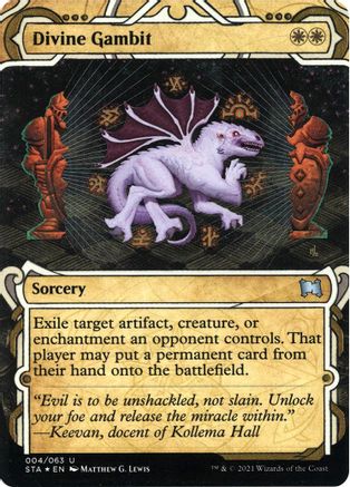 Divine Gambit (Foil Etched) (Borderless) [Strixhaven Mystical Archive] Foil